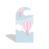 Pink Hot Air Balloon Arch Backdrop Wall Cloth Cover For Birthday Baby Shower Party